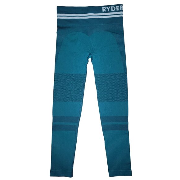 Ryderwear Women's Seamless Compression Leggings – Teal High-Waisted Size S - Picture 5 of 8